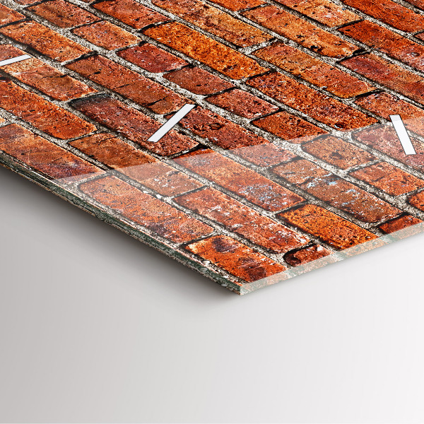 Kwadratowy zegar Stara ściana cegły