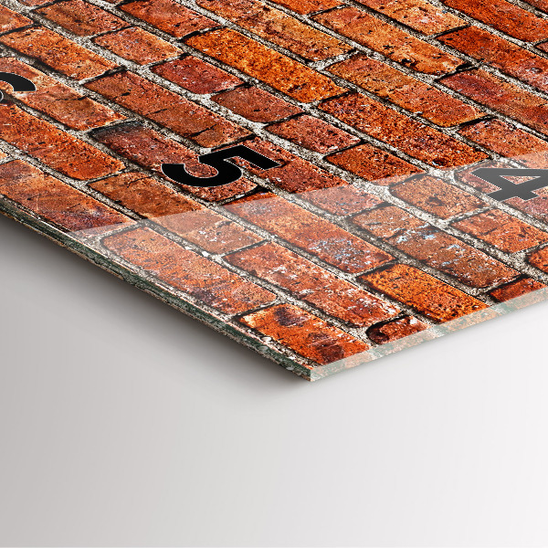 Kwadratowy zegar Stara ściana cegły