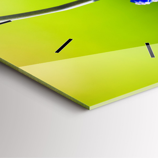 Kwadratowy zegar Niebieskie kwiaty