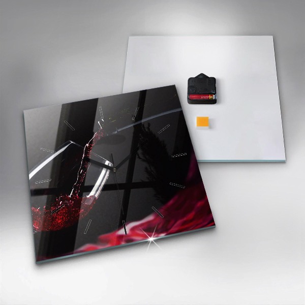 Kwadratowy zegar Czerwone wino