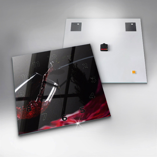 Kwadratowy zegar Czerwone wino