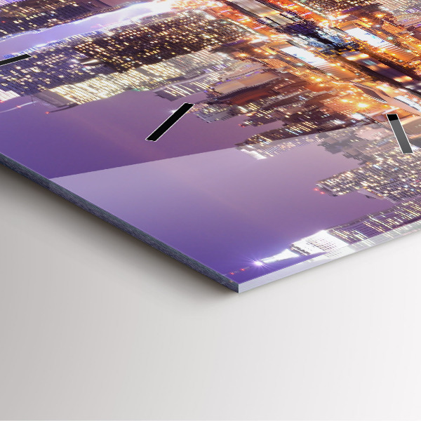 Kwadratowy zegar Miasto Nowy Jork nocą