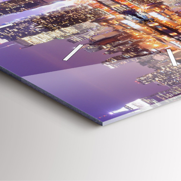 Kwadratowy zegar Miasto Nowy Jork nocą