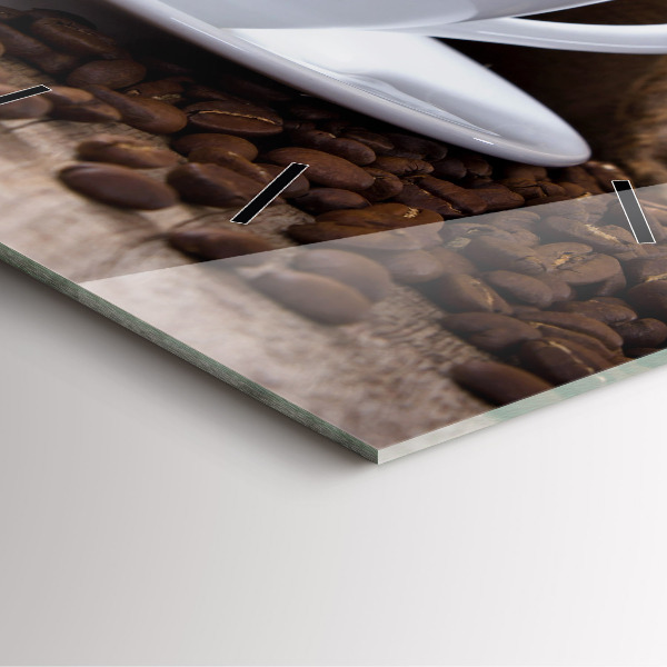 Kwadratowy zegar Filiżanka kawy