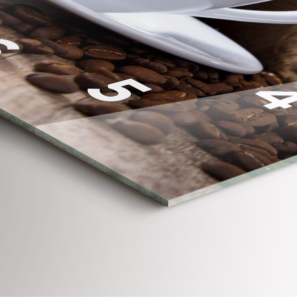 Kwadratowy zegar Filiżanka kawy