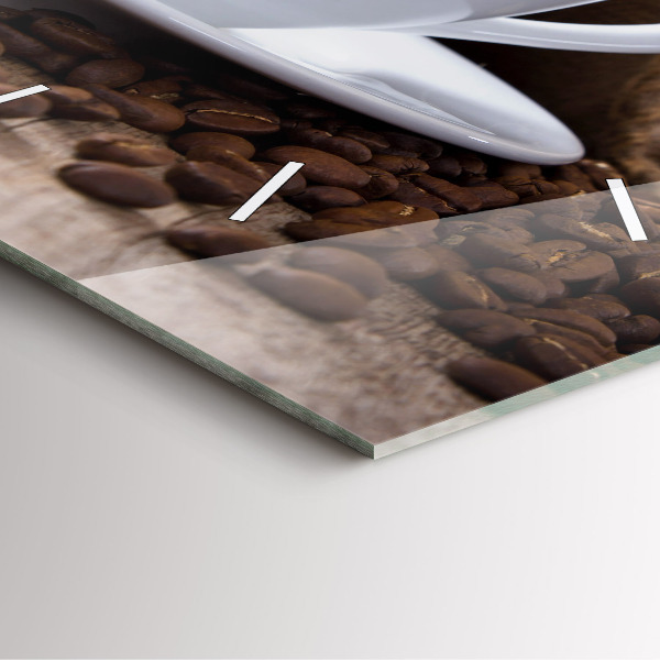 Kwadratowy zegar Filiżanka kawy