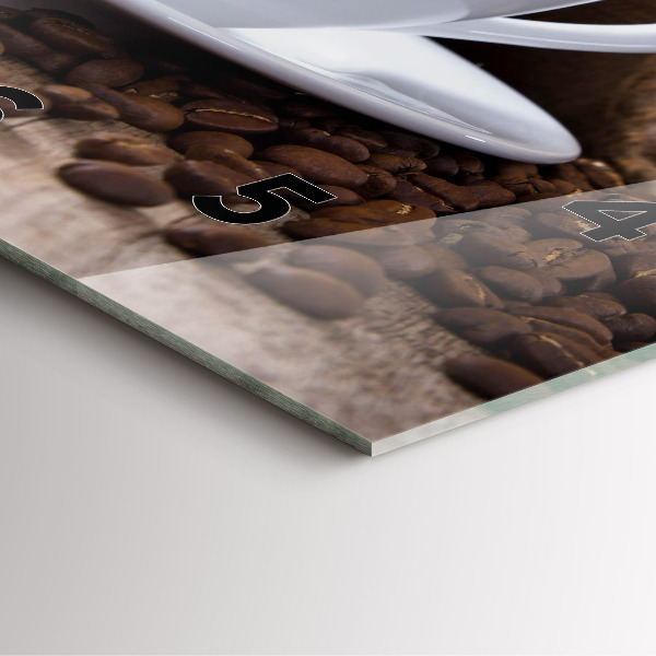 Kwadratowy zegar Filiżanka kawy