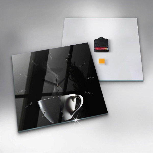 Kwadratowy zegar Filiżanka kawy