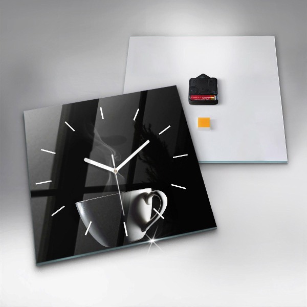 Kwadratowy zegar Filiżanka kawy