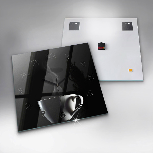 Kwadratowy zegar Filiżanka kawy