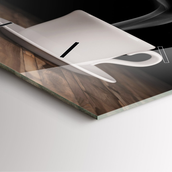 Kwadratowy zegar Kubek gorącej kawy