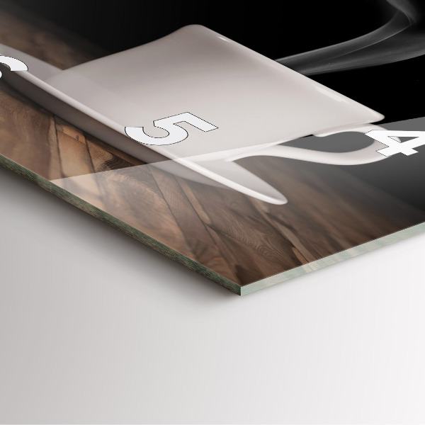 Kwadratowy zegar Kubek gorącej kawy