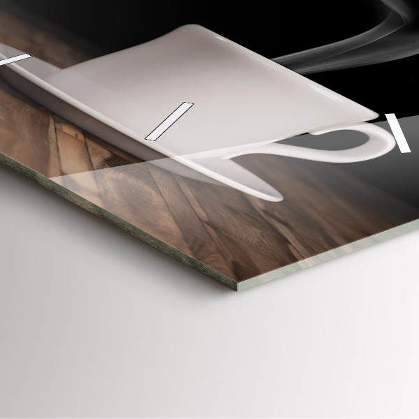 Kwadratowy zegar Kubek gorącej kawy