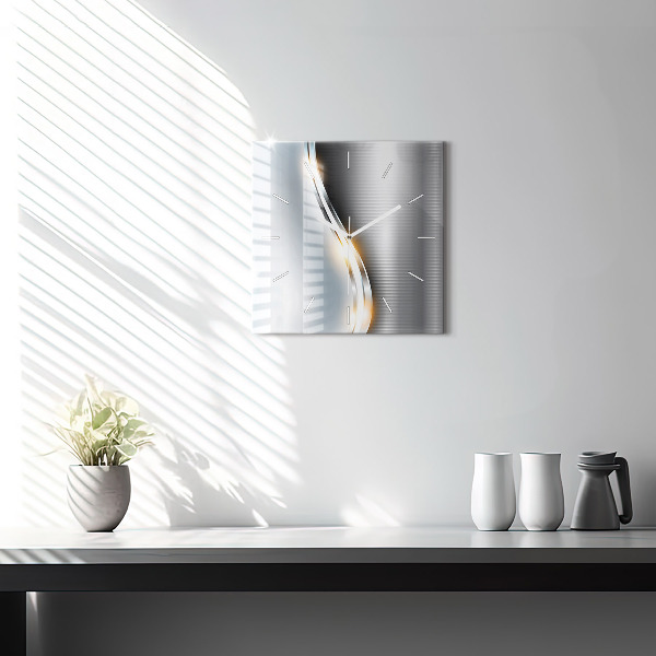 Zegar ścienny kwadratowy Metalowa abstrakcja
