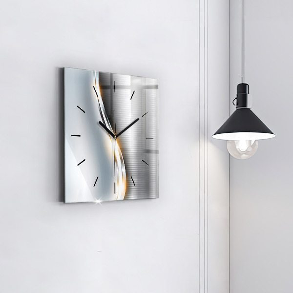 Zegar ścienny kwadratowy Metalowa abstrakcja