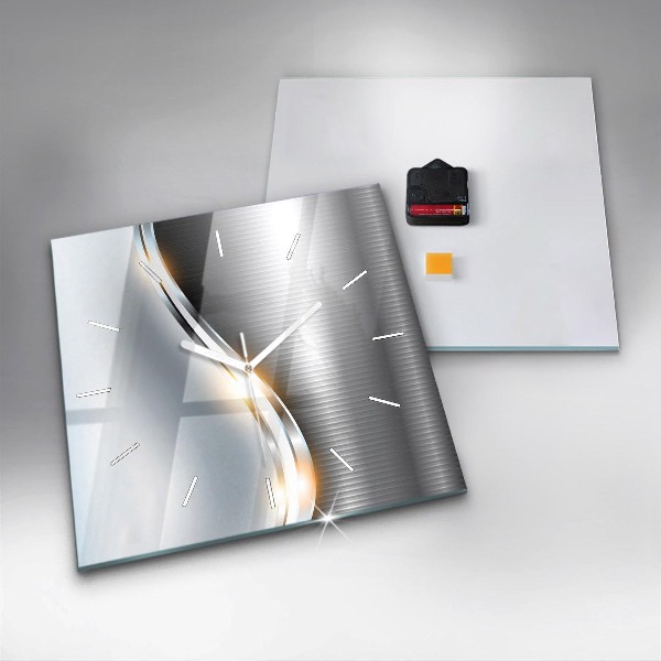 Zegar ścienny kwadratowy Metalowa abstrakcja