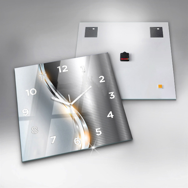 Zegar ścienny kwadratowy Metalowa abstrakcja