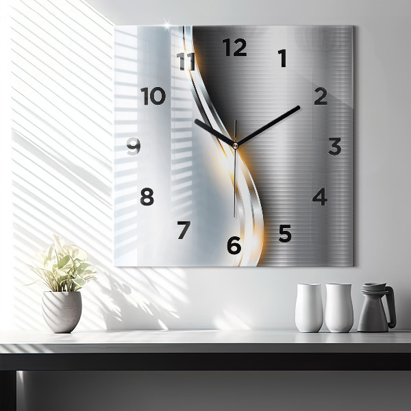 Zegar ścienny kwadratowy Metalowa abstrakcja