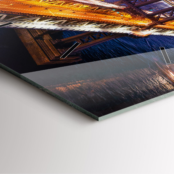 Kwadratowy zegar Nowy Jork i zachód słońca