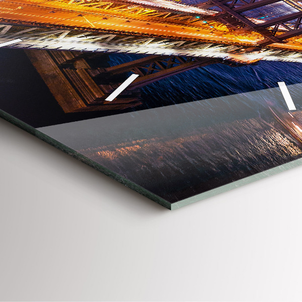 Kwadratowy zegar Nowy Jork i zachód słońca