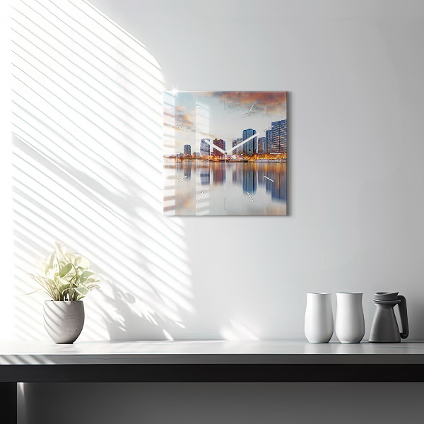 Kwadratowy zegar Panorama z wieżą Eiffla