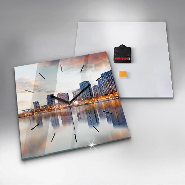 Kwadratowy zegar Panorama z wieżą Eiffla