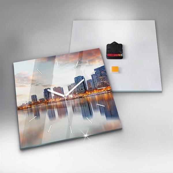 Kwadratowy zegar Panorama z wieżą Eiffla