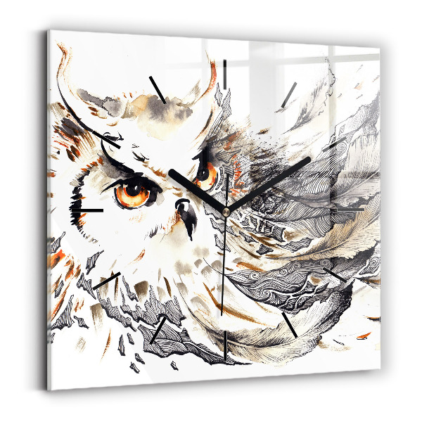 Kwadratowy zegar Sowa symbol mądrości