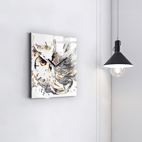 Kwadratowy zegar Sowa symbol mądrości