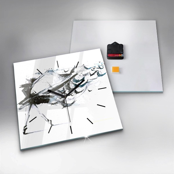 Kwadratowy zegar Kobieta tańcząca balet