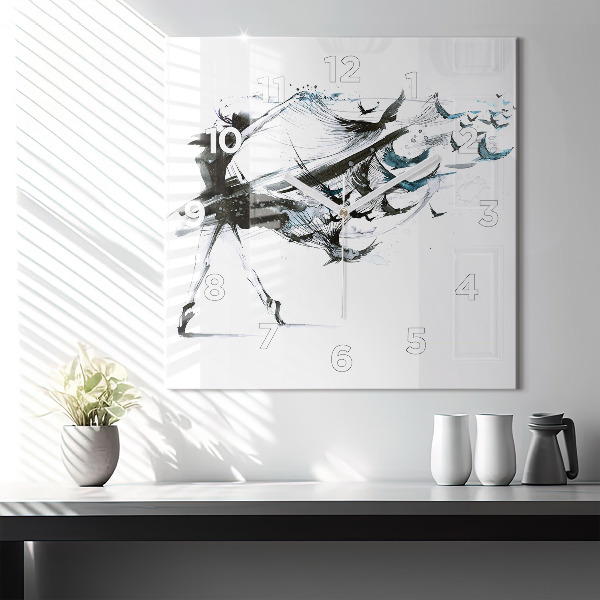 Kwadratowy zegar Kobieta tańcząca balet