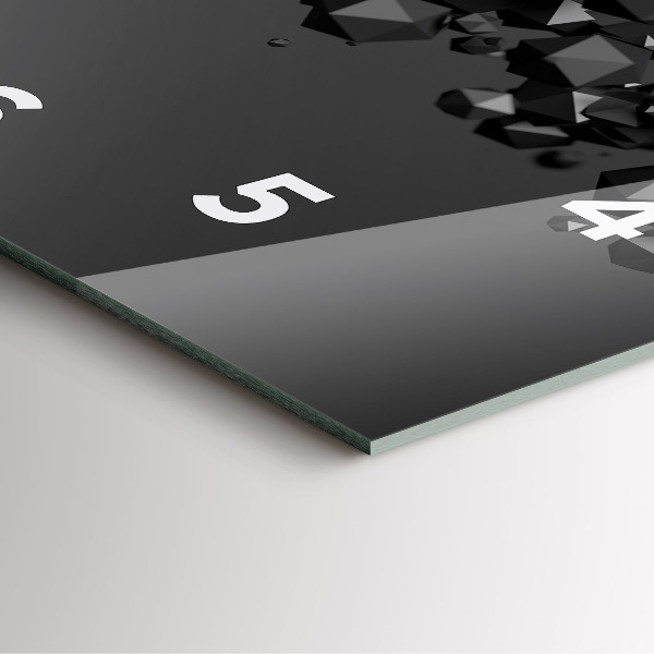 Kwadratowy zegar Czarna abstrakcja