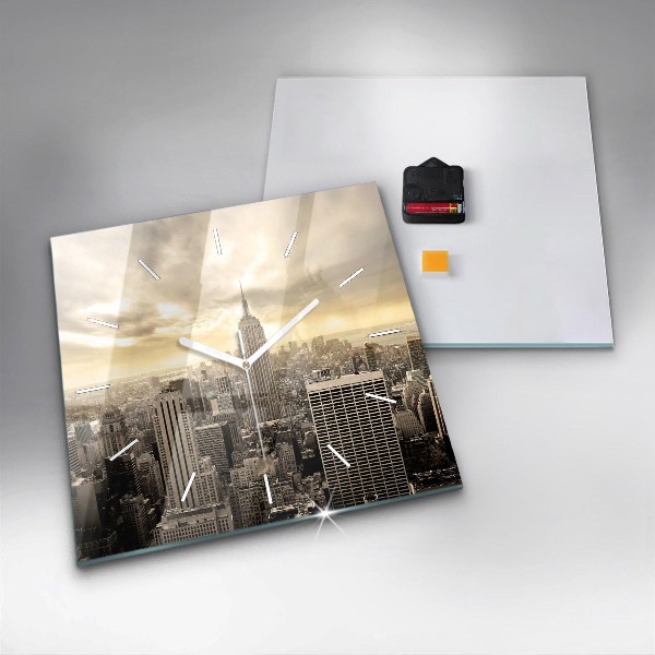 Kwadratowy zegar Wieżowe w Nowym Jorku