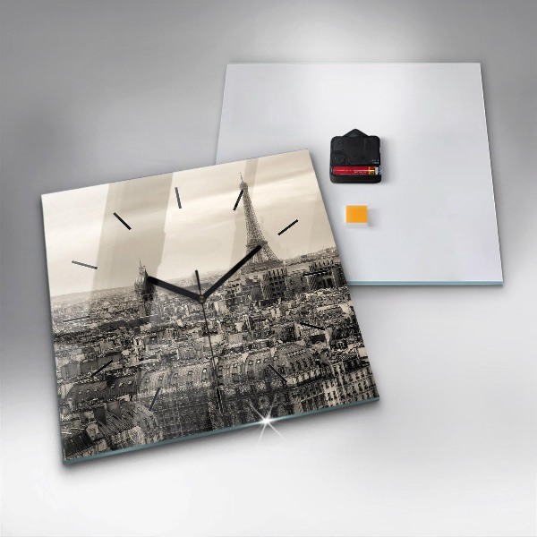 Kwadratowy zegar Krajobraz panorama Paryża