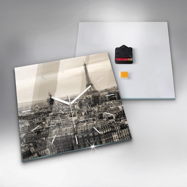 Kwadratowy zegar Krajobraz panorama Paryża