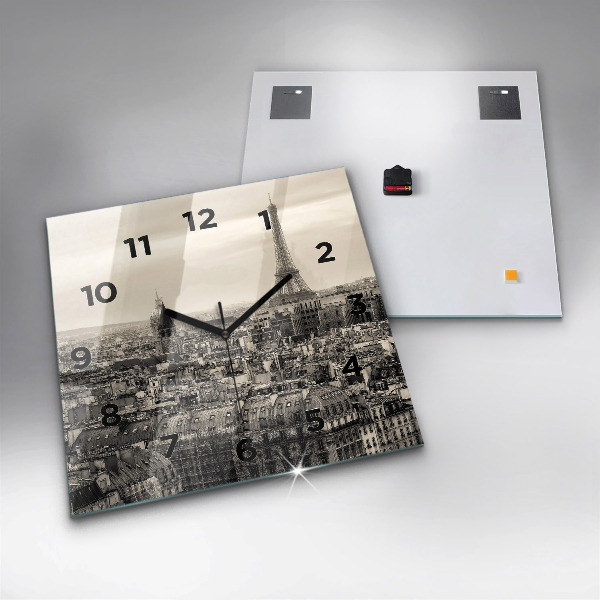 Kwadratowy zegar Krajobraz panorama Paryża