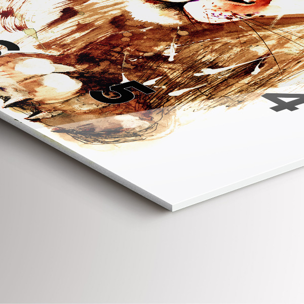 Kwadratowy zegar Ilustracja brązowy lew