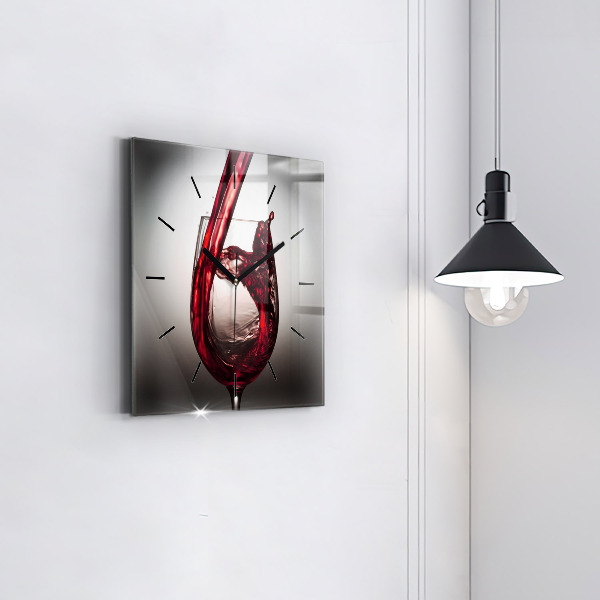 Kwadratowy zegar Lampka wina