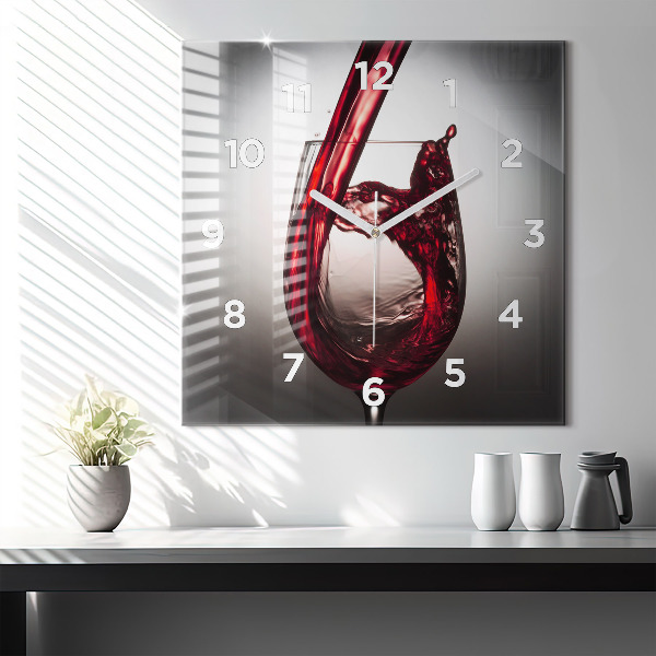Kwadratowy zegar Lampka wina