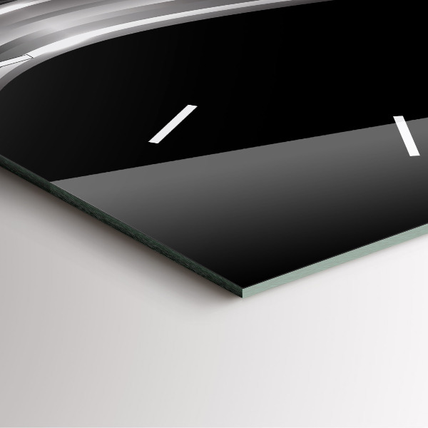 Zegar na ścianę kwadratowy Czarna abstrakcja metalu