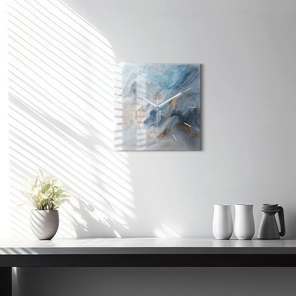 Kwadratowy zegar Marmur wzór