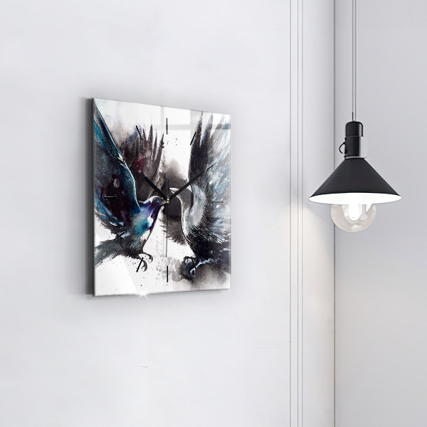 Kwadratowy zegar Malowane ptaki