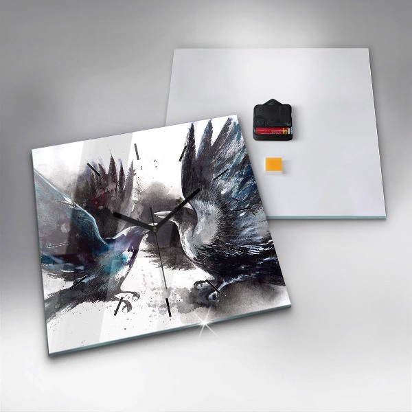 Kwadratowy zegar Malowane ptaki