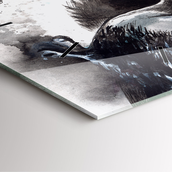 Kwadratowy zegar Malowane ptaki