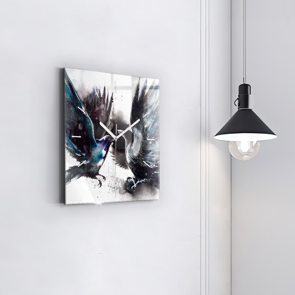 Kwadratowy zegar Malowane ptaki