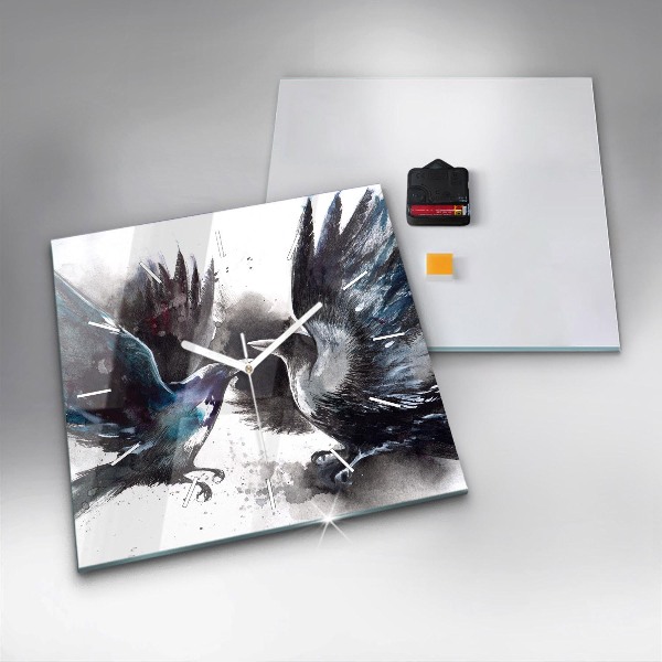 Kwadratowy zegar Malowane ptaki