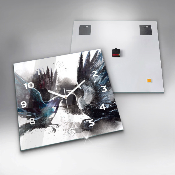 Kwadratowy zegar Malowane ptaki