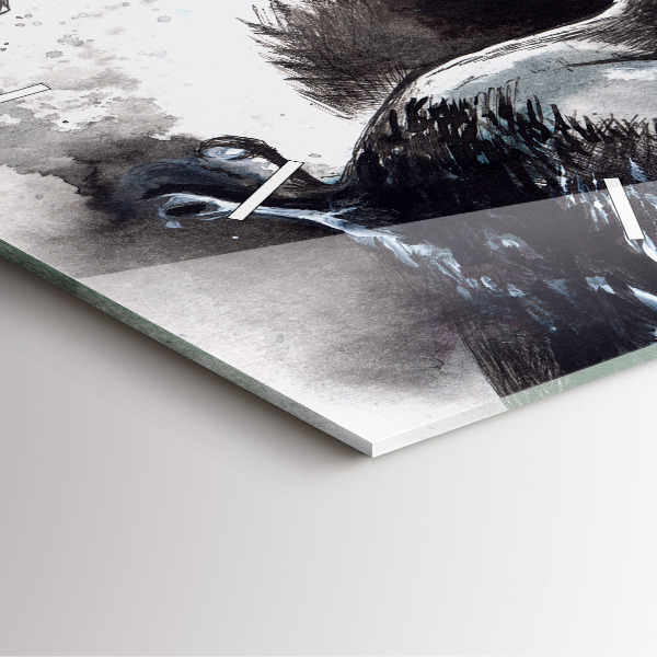 Kwadratowy zegar Malowane ptaki