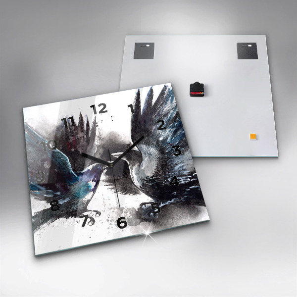 Kwadratowy zegar Malowane ptaki