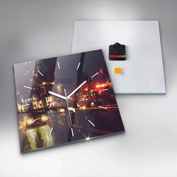 Kwadratowy zegar Malowane miasto